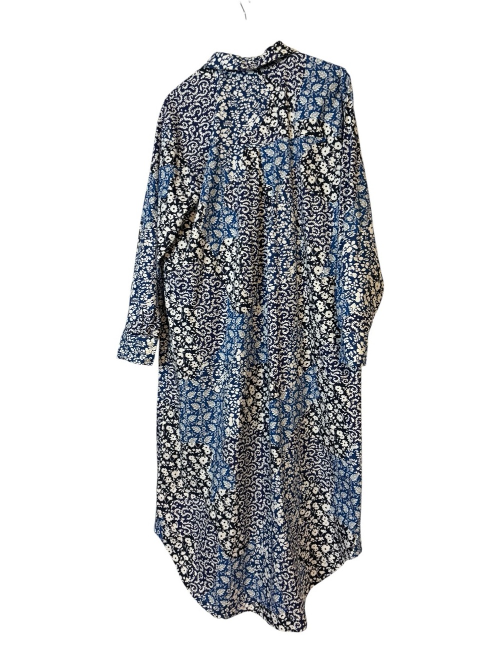 Anthropologie by Maeve Long-Sleeve patchwork Shirt Dress Maxi 100% cotton Sz XL - Picture 6 of 7